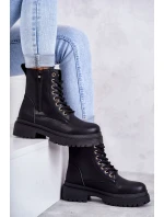 Dámske zateplené kožené čižmy light black Dorchen Dámske zateplené kožené čižmy light black Dorchen