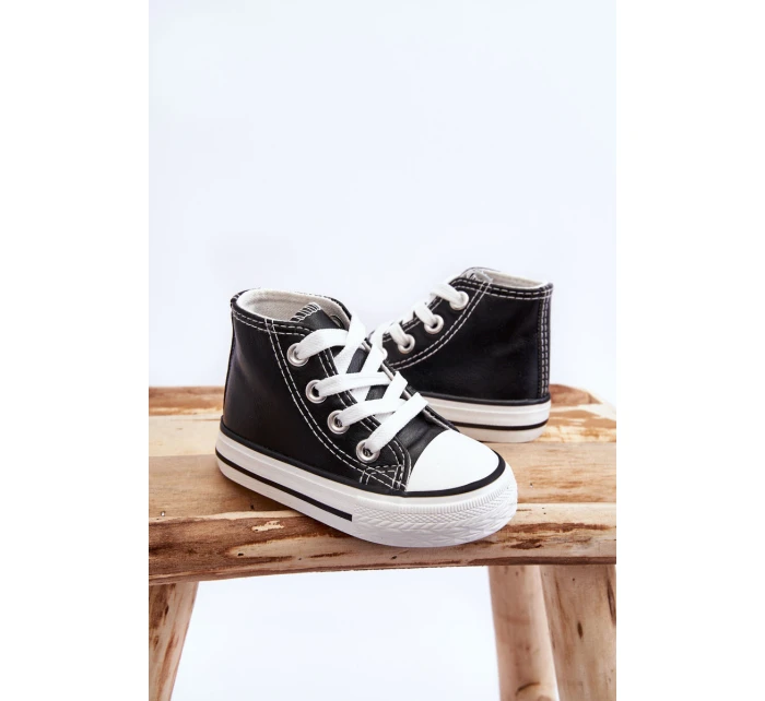 Dětské kožené vysoké tenisky Černe a model 21621499 - Boto Dětské kožené vysoké tenisky Černe a model 21621499 - Boto