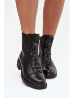 Skórzane Botki Damskie Z Ozdobnymi Kwiatkami Ocieplane Czarne Belverine Skórzane Botki Damskie Z Ozdobnymi Kwiatkami Ocieplane Czarne Belverine