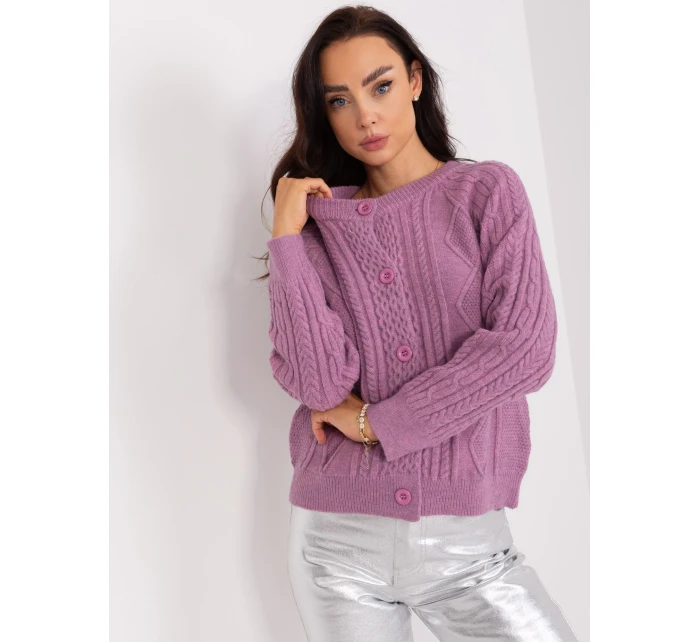 Sweter AT SW fioletowy model 18959471 - FPrice Sweter AT SW fioletowy model 18959471 - FPrice