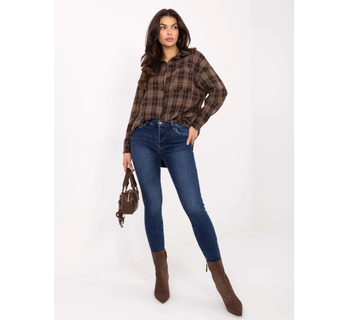 Spodnie jeans SP  ciemny niebieski model 21734265 - FPrice