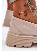 Kožené mokasínové boty Big Star Béžová Kožené mokasínové boty Big Star Béžová