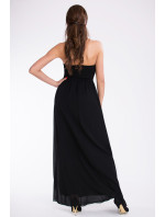 Dámské dlouhé společenské šaty černé Černá / M PINK model 15042815 - PINK BOOM