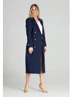 Dámsky kabát M698 tmavomodrý - Figl Dámsky kabát M698 tmavomodrý - Figl