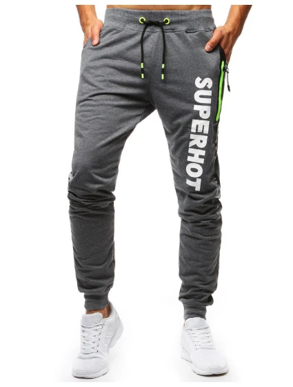 Pánske antracitové tepláky FashionStreet UX3520