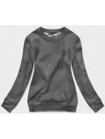 Dámská tepláková mikina v grafitové barvě se stahovacími lemy model 17038502 - J.STYLE Dámská tepláková mikina v grafitové barvě se stahovacími lemy model 17038502 - J.STYLE