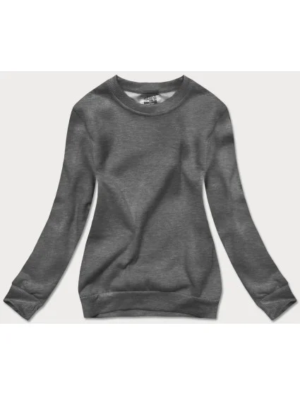 Dámská tepláková mikina v grafitové barvě se stahovacími lemy model 17038502 - J.STYLE Dámská tepláková mikina v grafitové barvě se stahovacími lemy model 17038502 - J.STYLE
