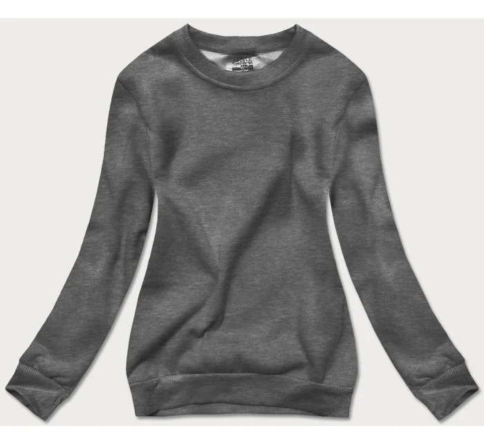 Dámská tepláková mikina v grafitové barvě se stahovacími lemy model 17038502 - J.STYLE Dámská tepláková mikina v grafitové barvě se stahovacími lemy model 17038502 - J.STYLE