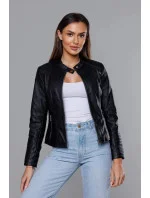 Černá dámská bunda ramoneska se stojáčkem model 18140997 - J.STYLE