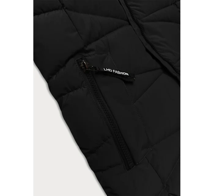 Černá dámská zimní bunda s kožešinovou podšívkou model 21247977 - LHD