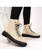 Rieker W X3428 béžové zateplené topánky