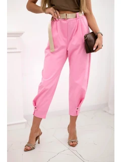 Kalhoty Summer Punto se zapínáním na nohavice světle růžová