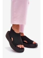 Sandały Damskie Na Platformie Czarne Kavira Sandały Damskie Na Platformie Czarne Kavira