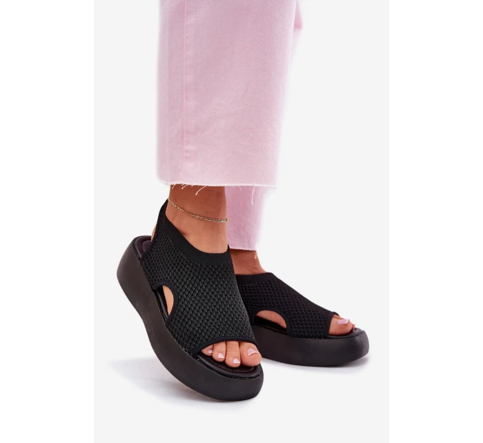 Sandały Damskie Na Platformie Czarne Kavira Sandały Damskie Na Platformie Czarne Kavira