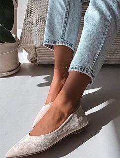 Baleríny Béžové z Eko Semiše model 22091931 - Boto