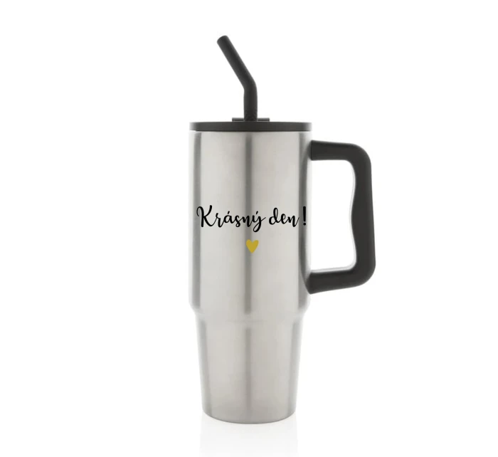 KRÁSNÝ DEN - stříbrný cestovní termohrnek 900 ml