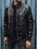 Pánská kožená bunda černá Dstreet model 21978975 - FashionStreet Pánská kožená bunda černá Dstreet model 21978975 - FashionStreet