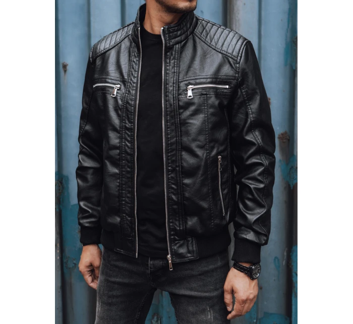 Pánská kožená bunda černá Dstreet model 21978975 - FashionStreet Pánská kožená bunda černá Dstreet model 21978975 - FashionStreet