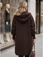 Płaszcz damski długi z kapturem model 22371857 - FashionStreet Płaszcz damski długi z kapturem model 22371857 - FashionStreet