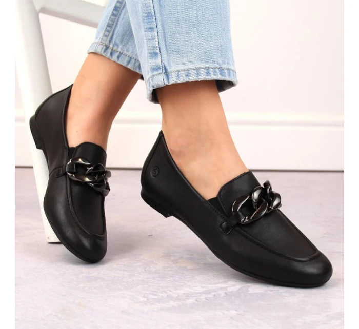 Remonte W RKR645 čierna kožená pohodlná poltopánka na retiazke Remonte W RKR645 čierna kožená pohodlná poltopánka na retiazke