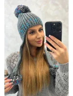Dámská ušanka Nadia model 18751635 tmavě šedá - K-Fashion Dámská ušanka Nadia model 18751635 tmavě šedá - K-Fashion