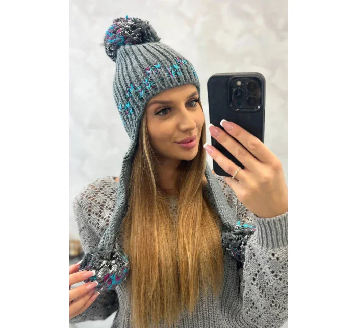 Dámská ušanka Nadia model 18751635 tmavě šedá - K-Fashion Dámská ušanka Nadia model 18751635 tmavě šedá - K-Fashion