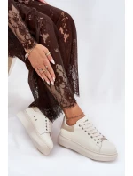 Kožené Dámské Tenisky Na Platformě Béžové model 21691425 - Goe