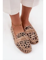Mokasyny Loafersy Damskie Z Ozdobnym Elementem Panterka Beżowe Evelora Mokasyny Loafersy Damskie Z Ozdobnym Elementem Panterka Beżowe Evelora