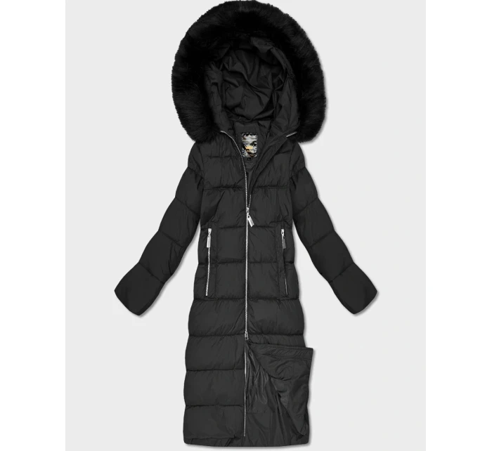 Černá dlouhá dámská zimní bunda s kapucí model 21242143 - Libland