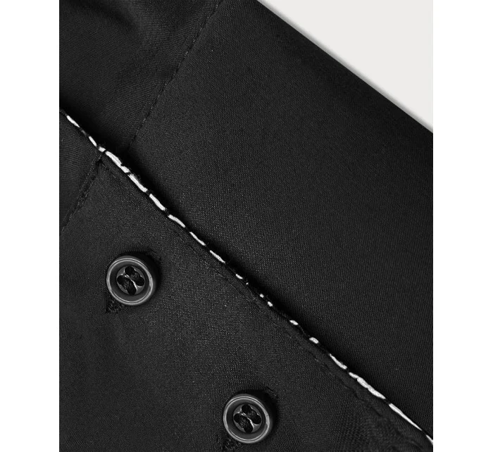 Černá halenka s vsadkami model 18481997 - Forget me not FASHION Černá halenka s vsadkami model 18481997 - Forget me not FASHION