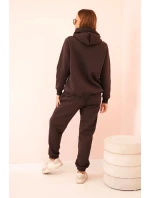 Dámska bavlnená zateplená súprava s potlačou hnedá Dámska bavlnená zateplená súprava s potlačou hnedá