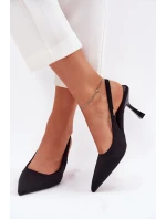 Sandały Damskie Na Szpilce Czarne Lunira