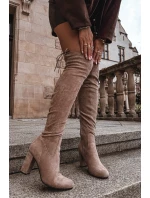 Kozaki Damskie Na Słupku Beżowe Xamarin