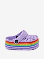 Detské penové sandále s fialovými farebnými remienkami Children's Foam Purple Straps Tansy