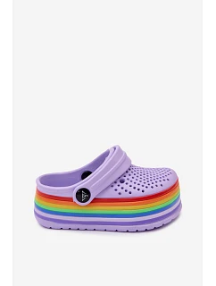 Detské penové sandále s fialovými farebnými remienkami Children's Foam Purple Straps Tansy