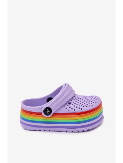 Detské penové sandále s fialovými farebnými remienkami Children's Foam Purple Straps Tansy
