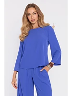 Elegantní halenka s rukávy modrá model 22040535 - Moe