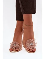 Dámske sandále na podpätku D&A MR52-238 Rose gold - D&A