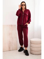 Komplet dámský máslový z viskózy s rozepínací mikinou a kalhotami model 21389310 - K-Fashion Komplet dámský máslový z viskózy s rozepínací mikinou a kalhotami model 21389310 - K-Fashion