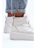 model 21647188 Dámské Kožené Sportovní Boty Na Platformě Bílé - Zazoo model 21647188 Dámské Kožené Sportovní Boty Na Platformě Bílé - Zazoo