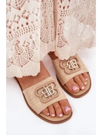 Ploché Dámské Klapky S Ozdobným Béžové model 21699564 - Boto