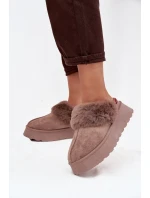 Śniegowce Damskie Na Platformie Z Futerkiem I Haftem Ciemnobeżowe Querina Śniegowce Damskie Na Platformie Z Futerkiem I Haftem Ciemnobeżowe Querina