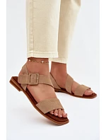 Dámské sandály semišové Big Star TT274491 béžové