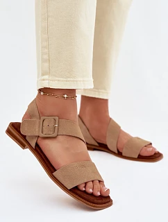 Dámské sandály semišové Big Star model 22064105 béžové - Big Star Shoes