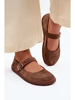 Baleríny Barefoot z přírodního semiše model 22125880 hnědé - Zazoo