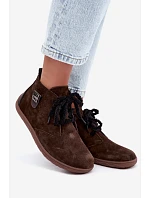 Dámske kožené semišové poltopánky Barefoot v čokoládovej farbe od značky Abera Dámske kožené semišové poltopánky Barefoot v čokoládovej farbe od značky Abera