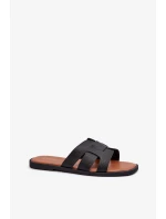 Dámske ploché papuče z ekokože, čierne Risamay Dámske ploché papuče z ekokože, čierne Risamay