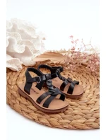 Detské sandále so zapínaním na suchý zips, čierne, Sarniema