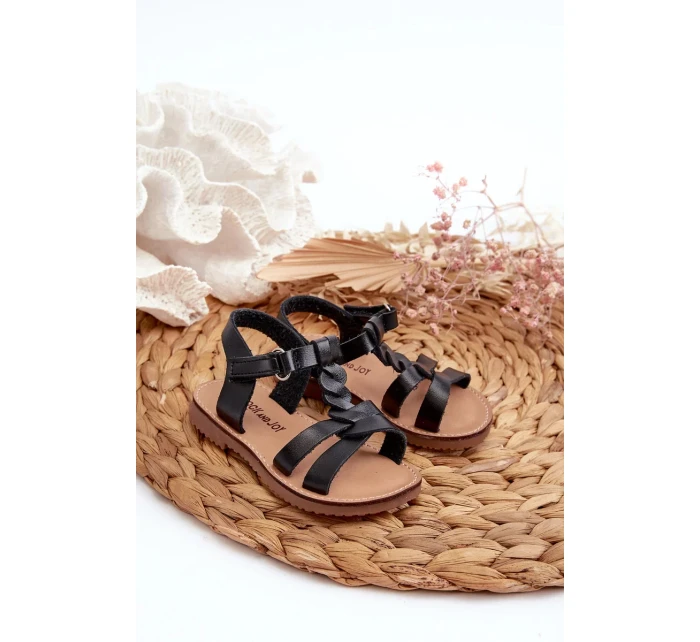 Detské sandále so zapínaním na suchý zips, čierne, Sarniema