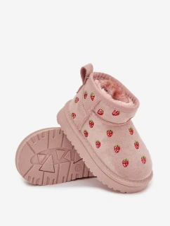 Detské snehové topánky s jahodami Gracina - ružové